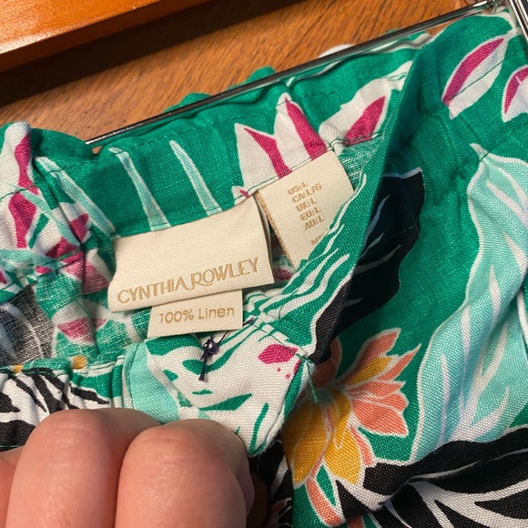 Cynthia Rowley Linen Floral Skirt - size L - Picture 6 of 7